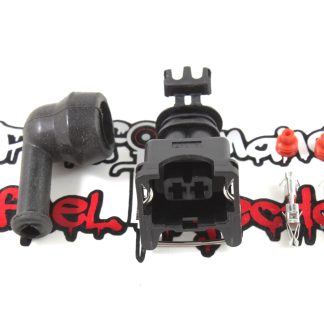 EV1 /  Jetronic Fuel Injector Connector with 90* silicone boot - Pins & seals style